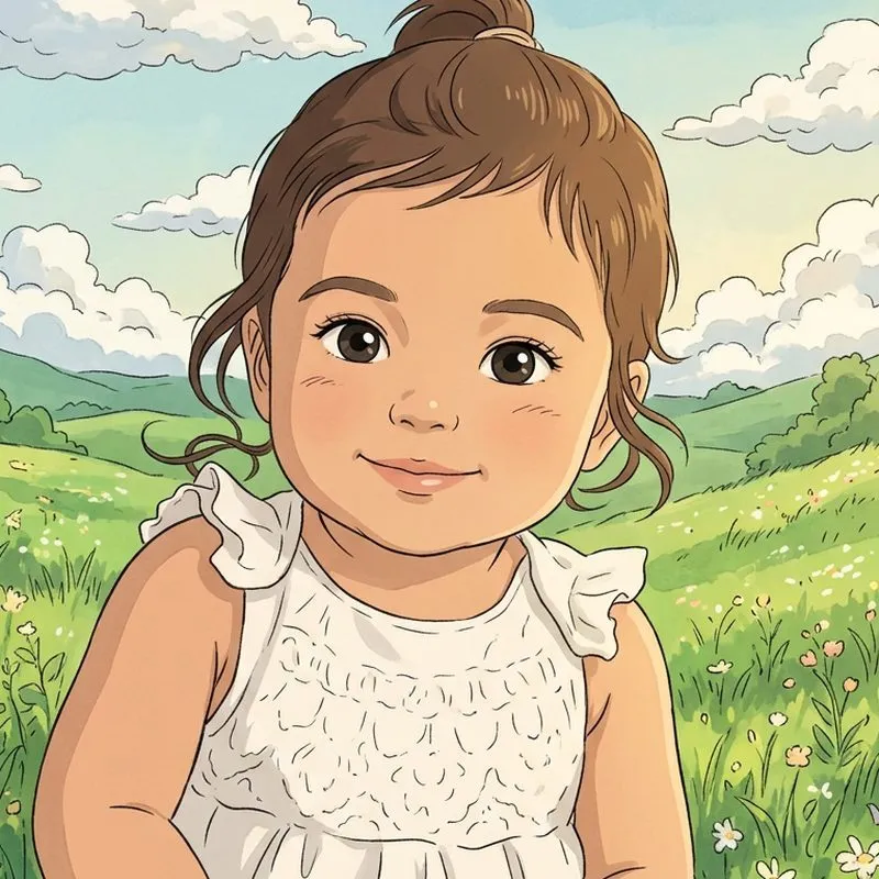The same baby in the Soft Anime style, made with BabyWish