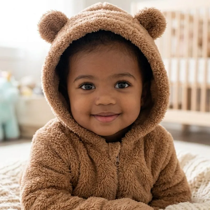 The same baby in the Teddy Bear Onesie style, made with BabyWish
