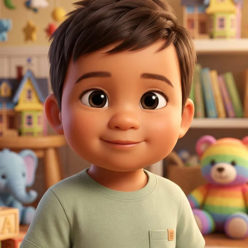 The same baby in the 3D Animated style, made with BabyWish